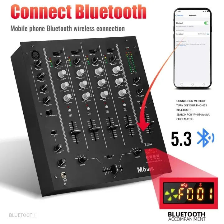 4-channel USB mixer DJ live stage bar KTV DJ mixer mixer live performance scratching