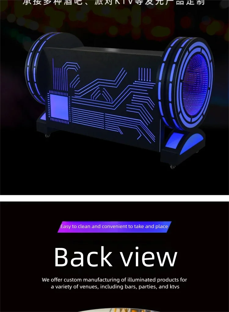 Bar LED DJ Table, Luminous Mixing Console, Nightclub Dance CD Player Stand,Movable Customization, DJ Equipment
