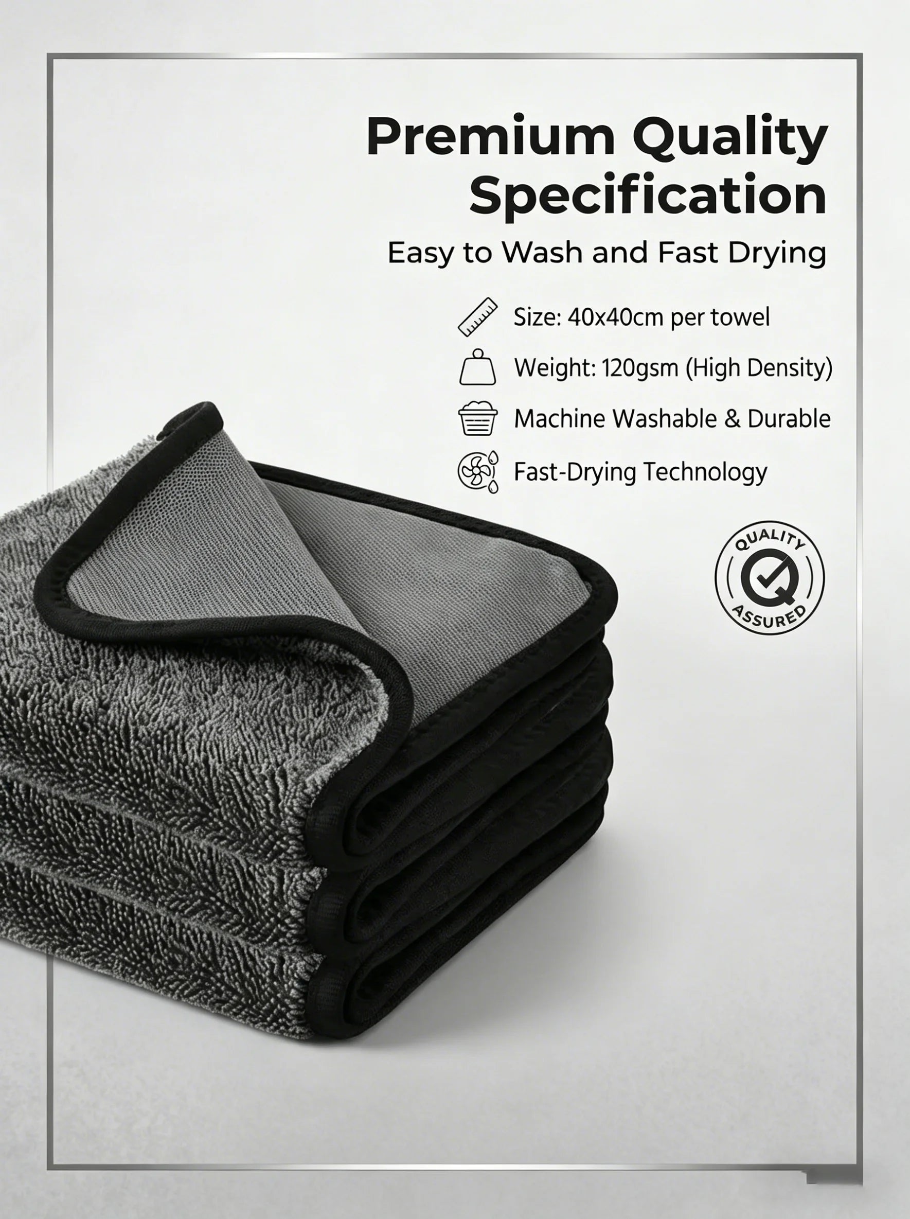 Kitchen Cleaning Towel Double-Sided Ultra Absorbent Lint-Free Oil Stain Remover Reusable Dish Cloth for Countertop Glass