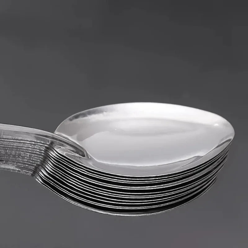 17cm Stainless Steel Spoons for Ice Cream Dessert Watermelon Teaspoons Kitchen Long Handle Soup Spoon Scoops Tableware Utensils