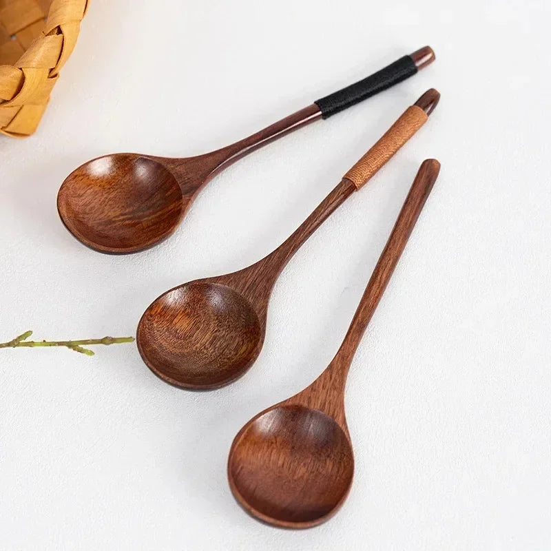 Spoon Wooden Spoons for Cooking Utensil Ice Cream Coffee Tea Soup Spoon Dinner Tableware Kitchen Teaspoon Catering Supplies