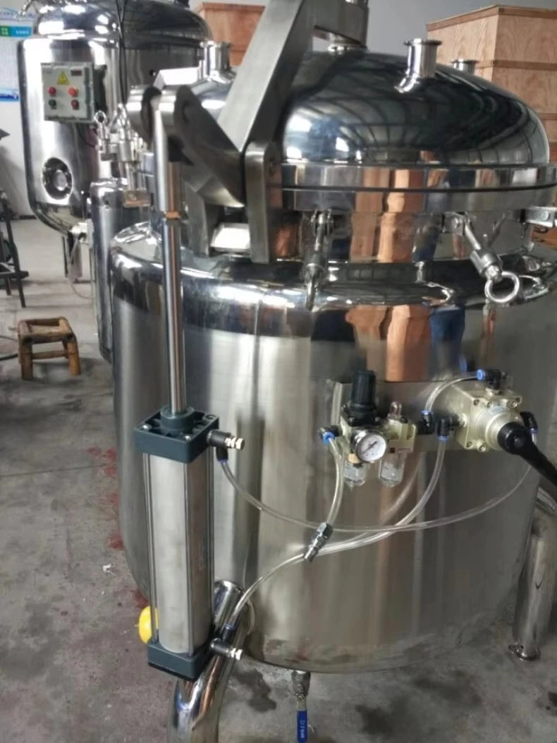 Customized Food Grade Stainless Steel Pressure Cooker Cooking Vessels 100liter with Pneumatic Device