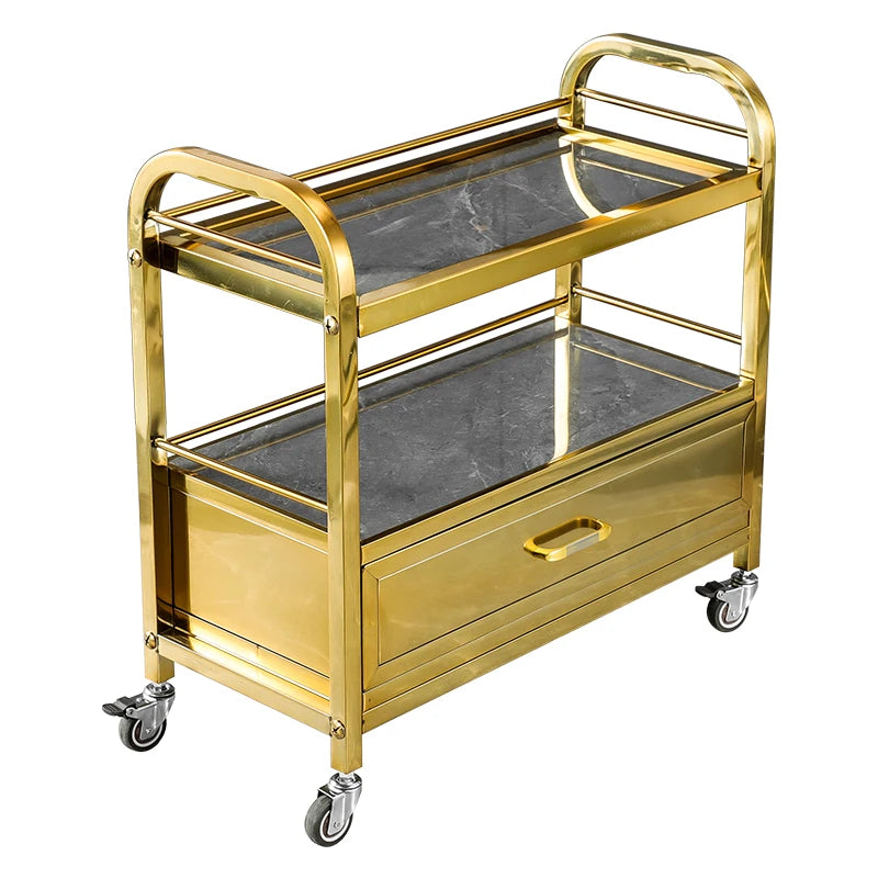 Stainless Steel Utility Cart Restaurant Bar and Hotel Dining Wine Cart Second-Hand Mobile Food Delivery Trolley