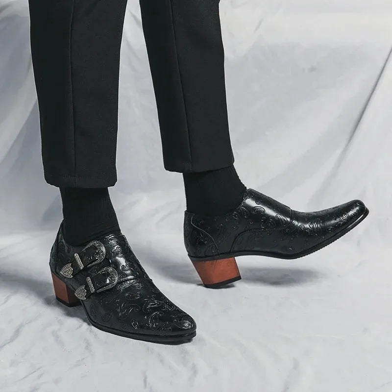 Men's Dress Shoes Fashion Belt Buckle Design Shoes Retro Carved Brogues Shoes Classic Business Formal Shoe Luxury Wedding Shoe