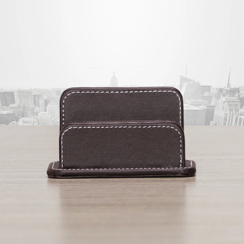 High-End Business Leather Office Supplies Set, Pen Holder, Desktop File Cabinet, Desktop Storage Box
