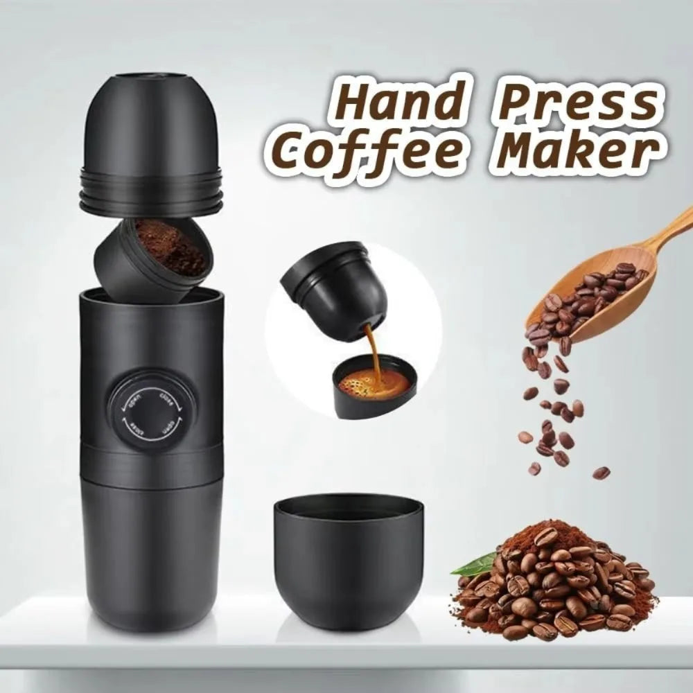 Portable Manual Espresso Coffee Maker 140ML Mini Hand Press Single Coffee Machine Coffee Powder Type for Outdoor Travel Camping