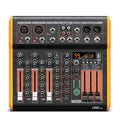LEUS BL4/6 Channel 99 DSP Effect Audio Mixer Record PC 48V Phantom Power USB Sound Mixers Bluetooth DJ Console Mixing for Karaok