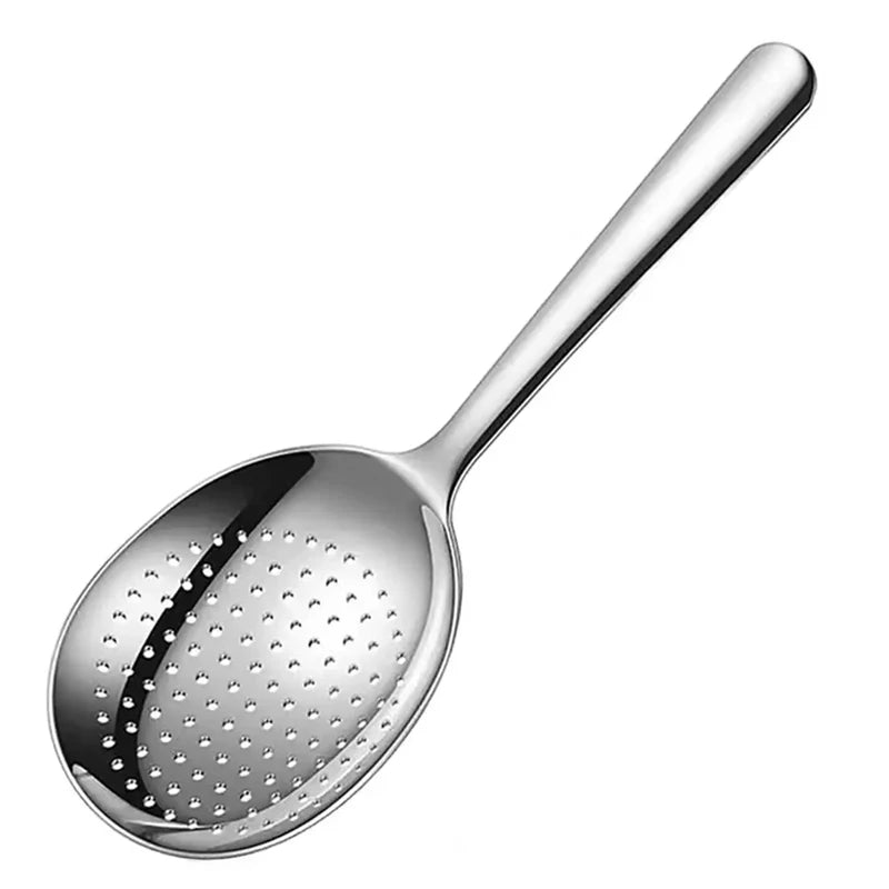New Stainless Steel Serving Spoon Restaurant Public Use Filtering Soup Rice Ladle Large Size Silver Tone Kitchen Utensil Set