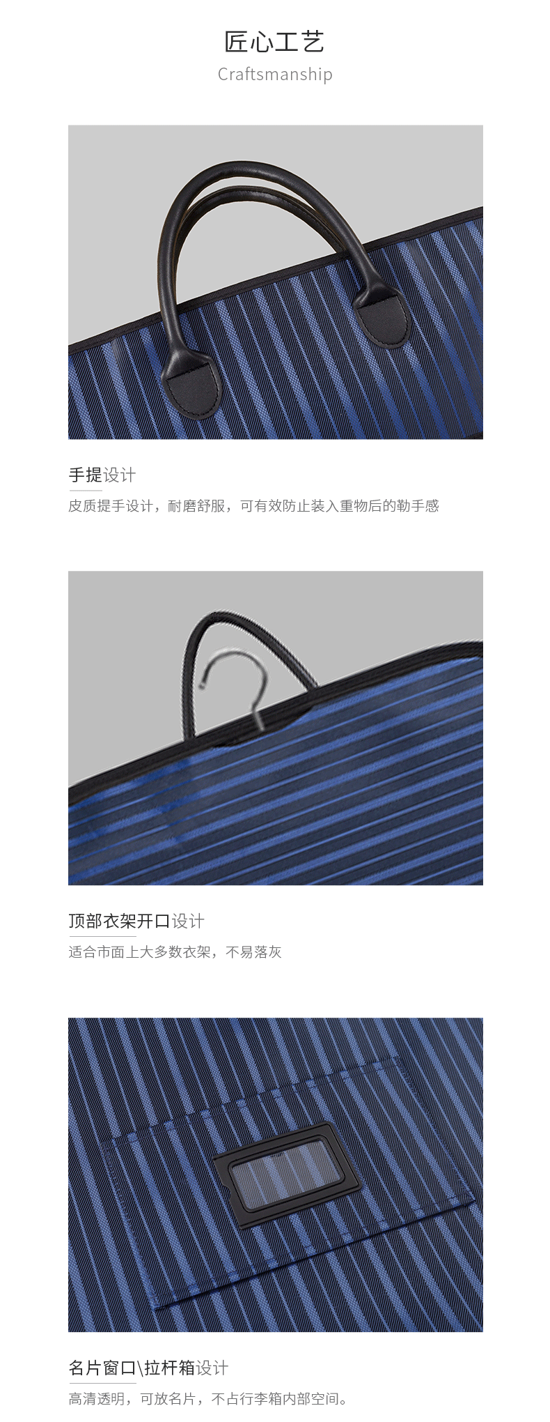 Waterproof Wear-Resistant Business Travel Suit Bag Portability Hanging Suitcase Storage Bag Convenient Oxford Cloth Coat Bag