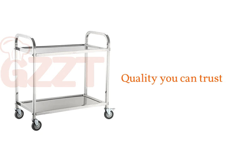 Other Restaurant and Hotel Supplies Stainless Steel Food Serving Trolley With Dining Cart Kitchen Storage Trolley