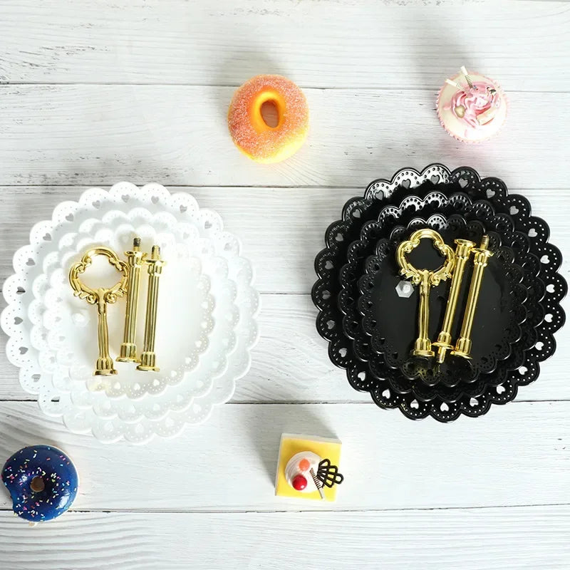 European Style Three-layer Cake Tray Multi-tier Dessert Stand Fruit Candy Plate Wedding Party Home Dessert Table Display Tools