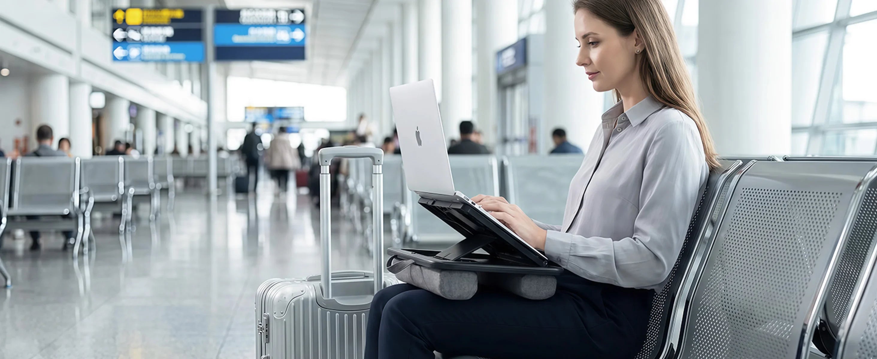 Oatsbasf  Laptop Lap Desk for Office with Soft Cushion Adjustable Lap Desk Portable Tablet Laptop Holder for Max 15.6" Notebook