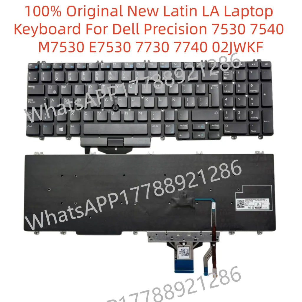 100% Original New Latin LA Laptop Keyboard For Dell Precision 7530 7540 M7530 E7530 7730 7740 02JWKF