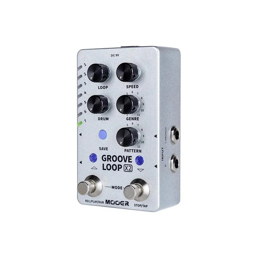 Mooer Groove Loop X2 Stereo Looper With 14 Save Slots Drum Machine Pedal 121 Different Drum 10-minute Capacity Per Track