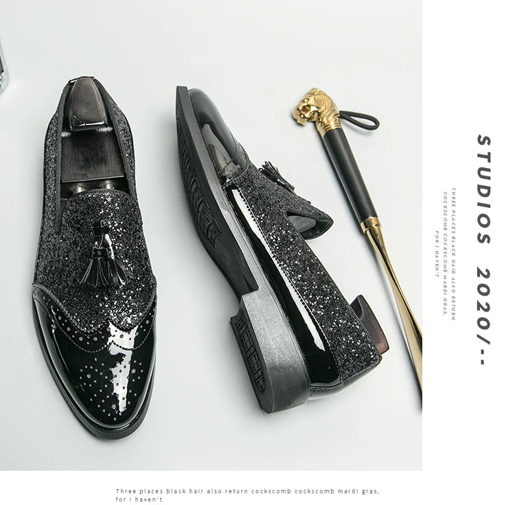 Business Dress Shoes Men's Oxfords Genuine Leather Pointy Toe Lace Up High Quality Office Wedding Formal Shoes For Men Black
