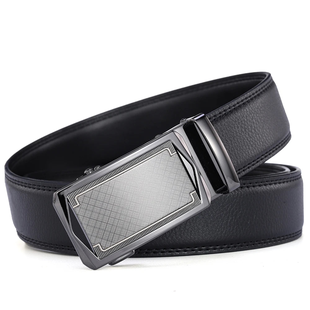 Business Dress Belt Men Soft Genuine Leather Automatic Buckle Trouser Belt  High-end Men Belt Great Gift for Men Waist Strap