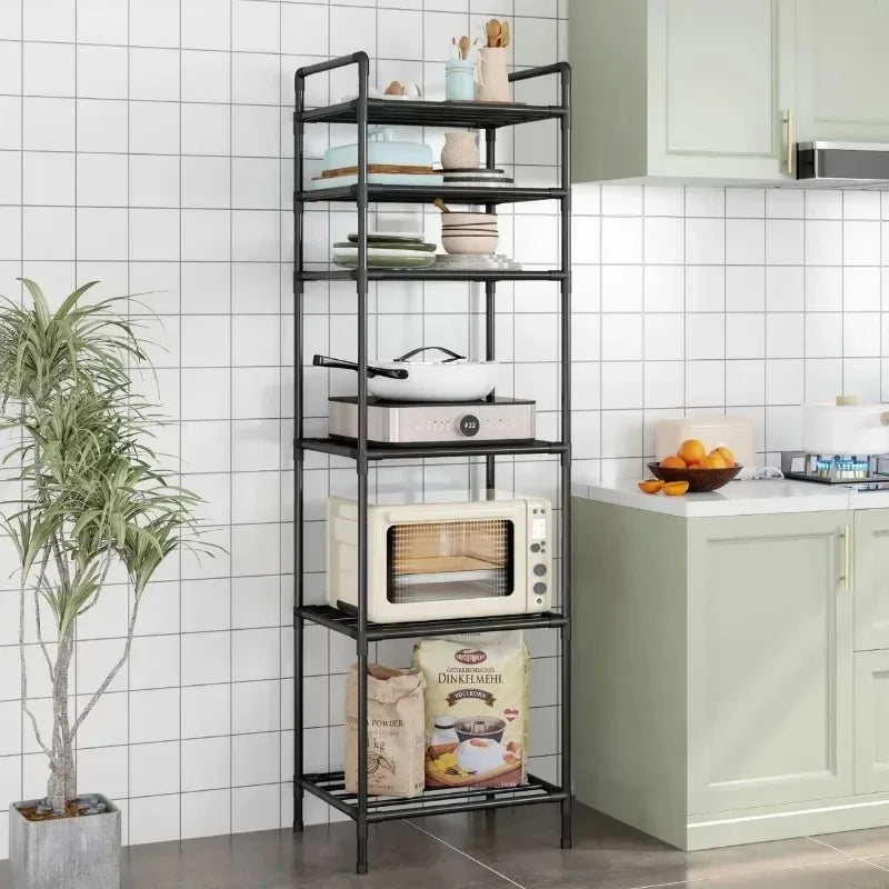 Kitchen multi-layer floor storage rack, household removable storage rack integrated wall rack