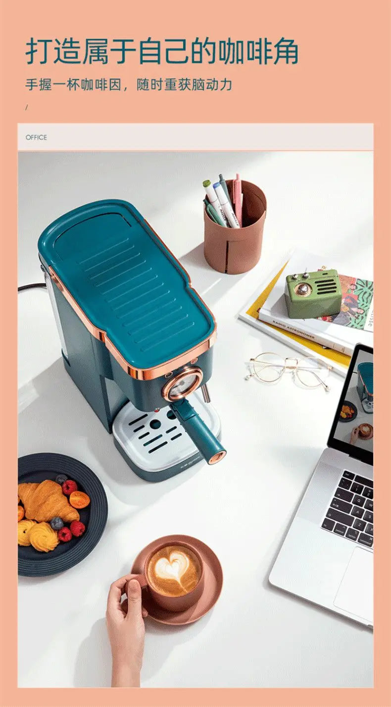 Coffee machine Household Italian high pressure steam beating milk foam grinding beans freshly brewed coffee coffee machine new
