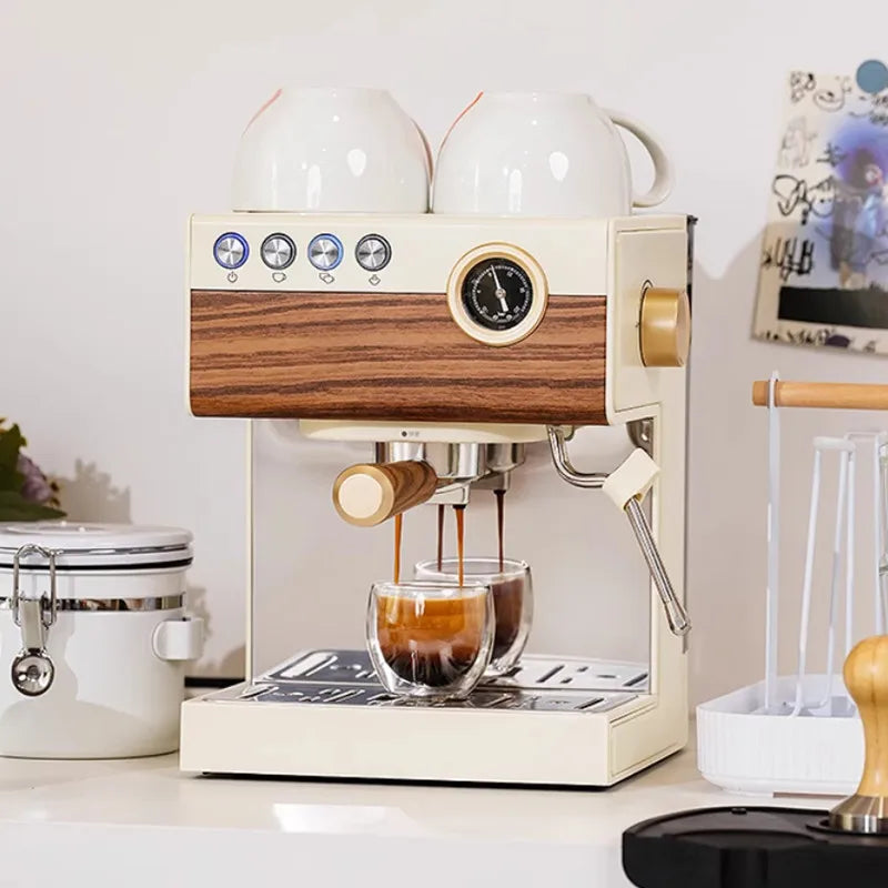 Coffee Maker Stainless Steel Italian Household Small Semi-Automatic Coffee Machine Steam Milk Bubble Concentration Office Steam