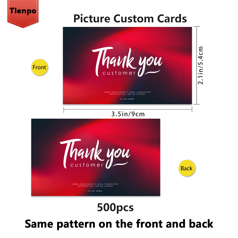 200pcs, Custom Business Cards/Cards, Business Cards, Desktop Business Cards, Thank You Cards, Business Cards, Waterproof Surface