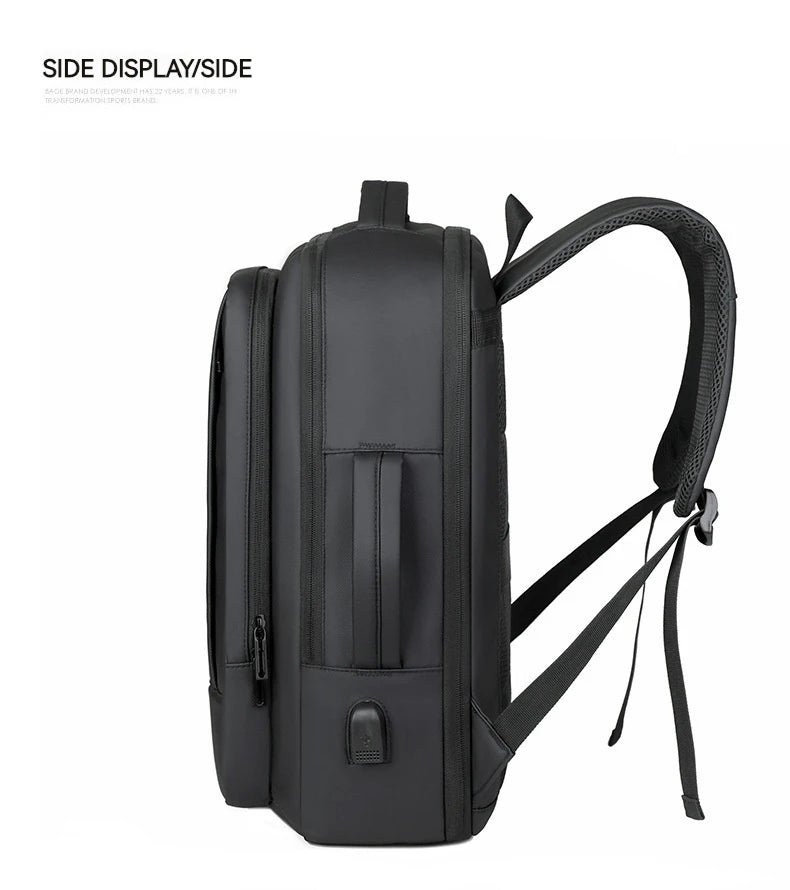 Business Commuter Men's Backpack, Multifunctional Laptop Bag, Solid Color, Simple Men's Backpack