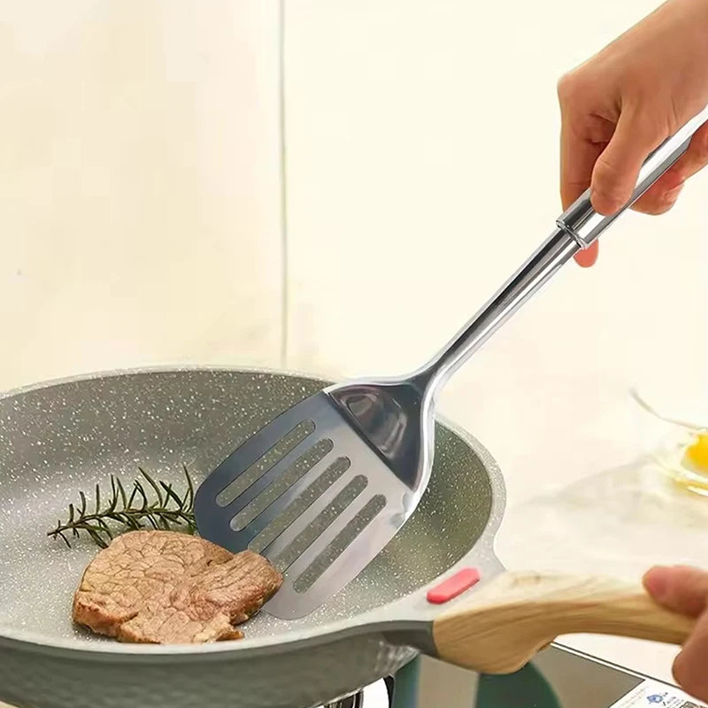Stainless Steel Slotted Turner Kitchen Cooking Spatula Saute Steak Burger Butter Tool Kitchen Utensils Cookware