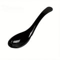 6 black spoons, suitable for soups, desserts - suitable for family gatherings, birthday parties, outdoor camping picnics, etc