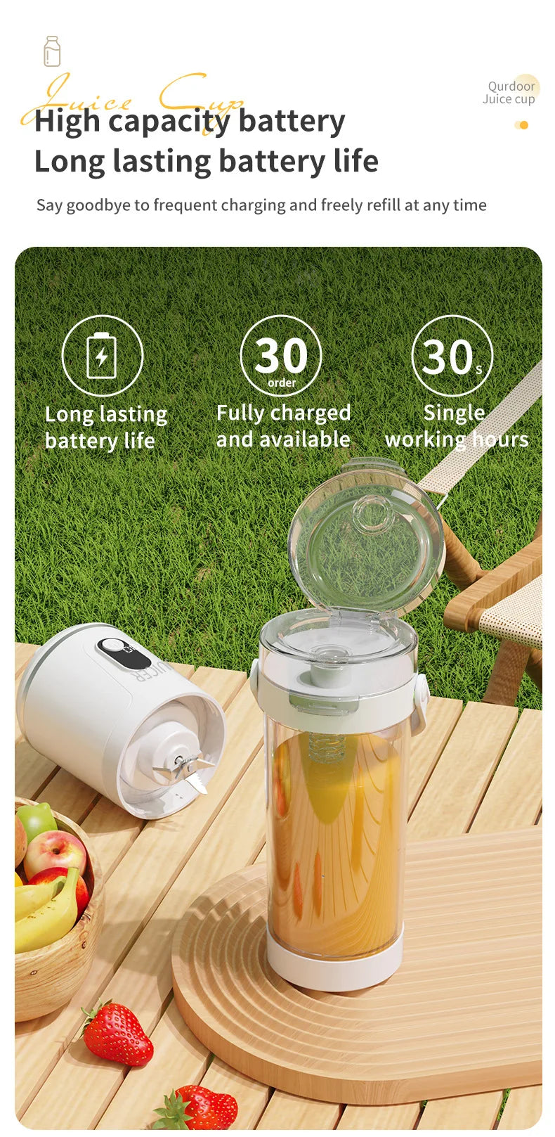 Portable Electric Juicer Small Household Rechargeable With Digital Display Vegetables Fruit Blender Juice Cup For Juicing