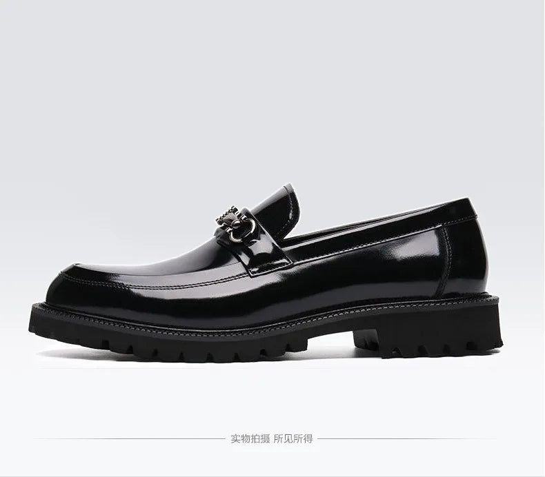 Men's Business Formal Leather Shoes Man Casual Leather Shoes Loafers Casual Business Wedding Shoes for Men Round Toe Slip-On