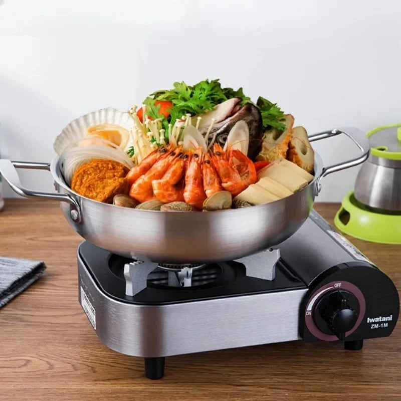 Stainless Steel Cookware Set - Multi-Purpose Saucepan, Paella & Skillet for Home Cooking, Picnic & Seafood