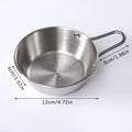 Round Rice Wine Bowl with Handle Stainless Steel Household Food Sauce Bowls Cups Tableware Dinnerware Kitchen Utensils