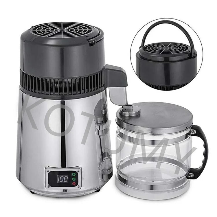 SC-3 Stainless Steel Bright Silver Distilled Water Machine With Temperature Control Pure Water Distiller 4L Dental Distilled Wat