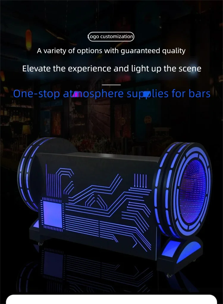 Bar LED DJ Table, Luminous Mixing Console, Nightclub Dance CD Player Stand,Movable Customization, DJ Equipment