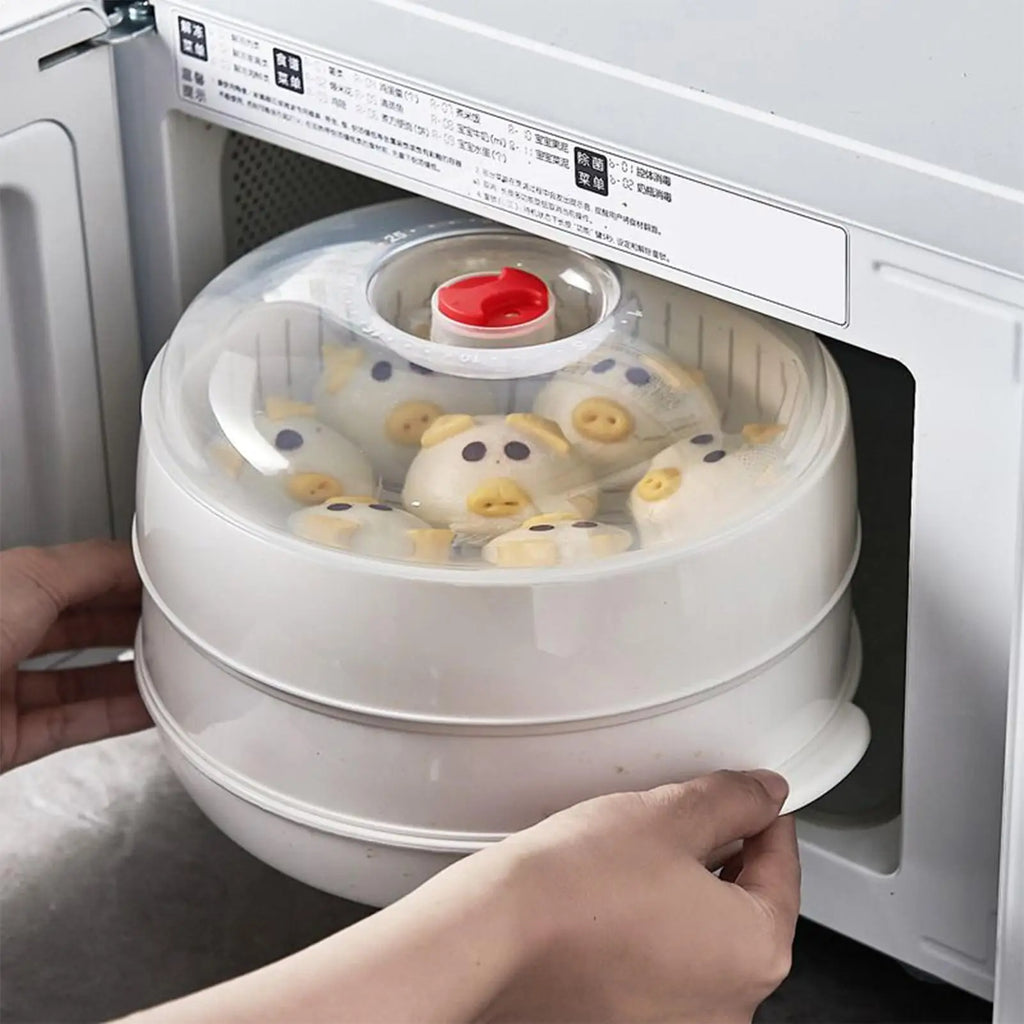 Microwave Heating Steamer Household Large Capacity Steamer Kitchen Steamer Box Steamer Rack Can Exhaust Steam