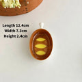 Desktop Creative Bread Shaped Ceramic Dishes, Cute Small Dipping Sauce Plate for Hotpot Ketchup Snack
