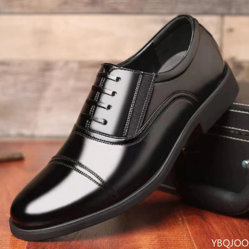 Business Men's leather Shoes Fashion new formal shoe Black round toe work shoes Versatile comfortable Male flats Zapatos Homme