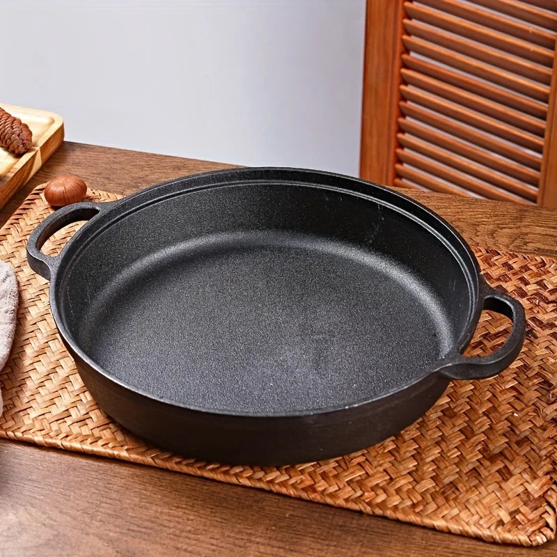1PC Cast Iron Skillet, Non-Stick & Rust-Resistant. Perfect for Induction, Gas Stoves & Outdoor Cooking.Excellent Heat Retention.