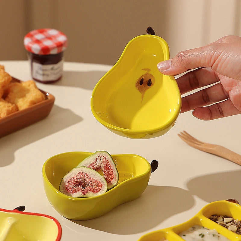 Creative Porcelain Dish Korean Style Cute Fruit Shape Ceramic Household Tableware Barbecue Hot Pot Sauce Condiment Dishes
