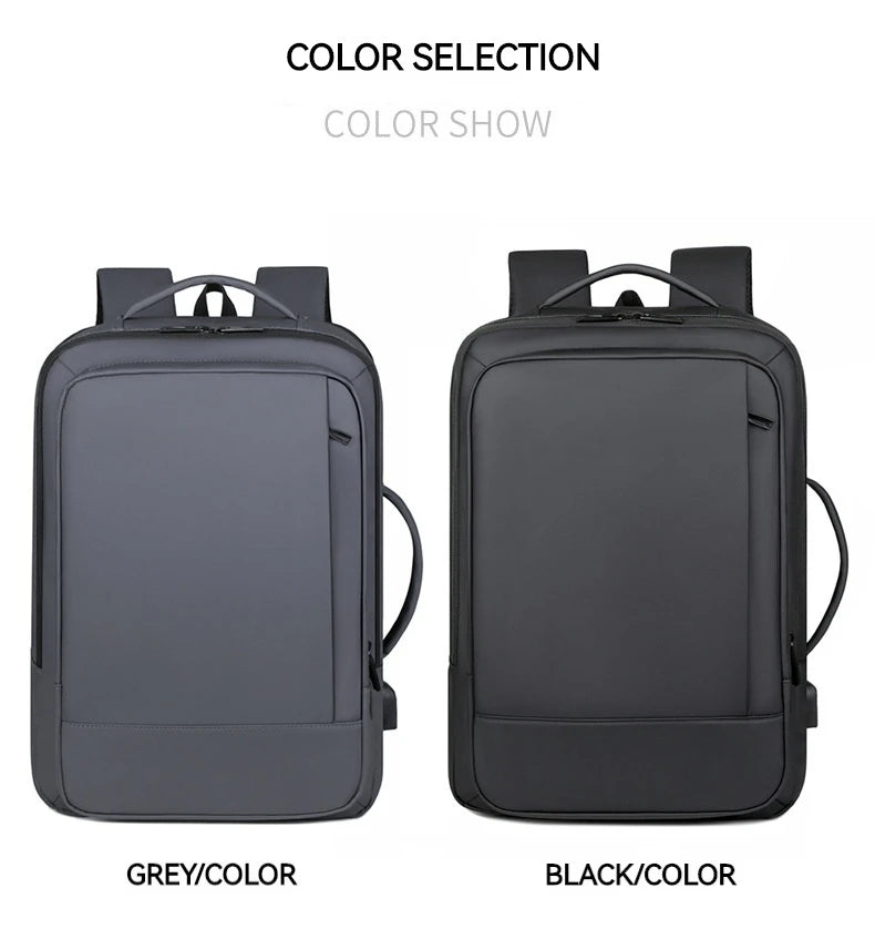 Business Commuter Men's Backpack, Multifunctional Laptop Bag, Solid Color, Simple Men's Backpack