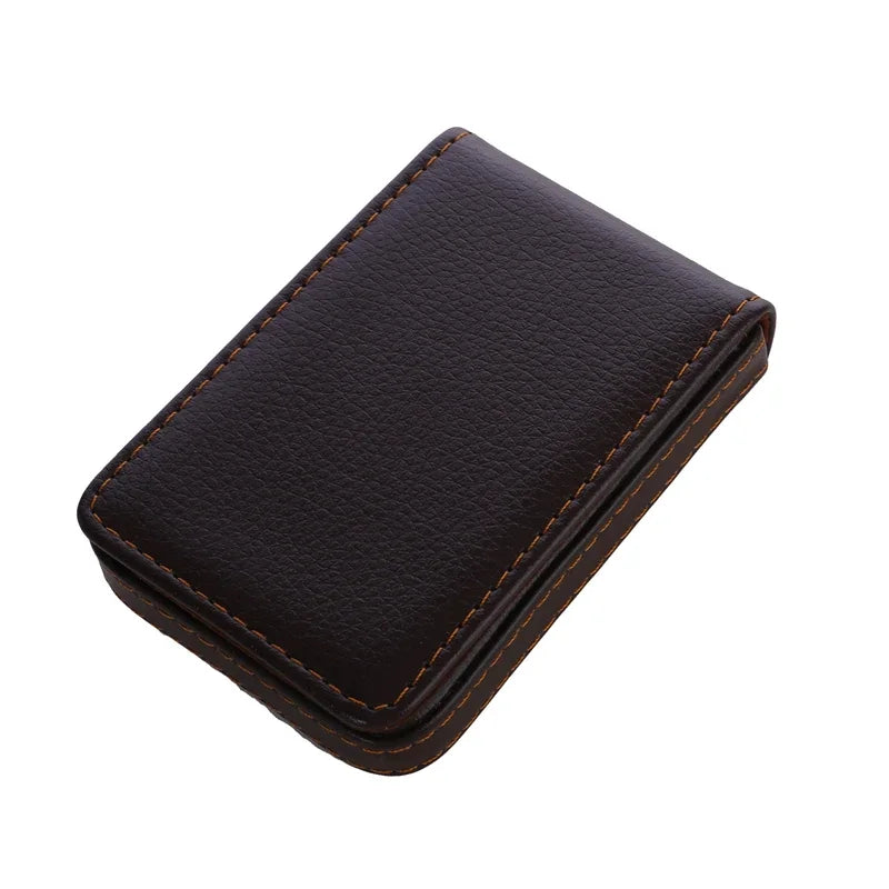 Vertical Version PU Leather Business Card Case Business Card Holder Pocket Business Office Name Card Holder With Magnetic Shut