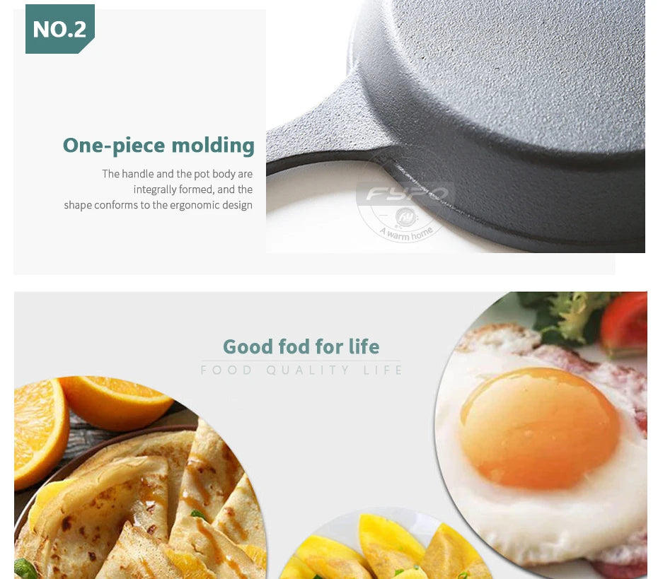 Cast Iron Skillet 14/16/20cm Frying Pan Iron Cookware Omelette Pancake Pot Oven Safe, Camping Cookware for Stove & Grill Use