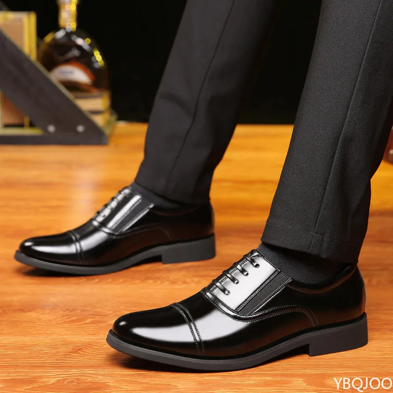 Business Men's leather Shoes Fashion new formal shoe Black round toe work shoes Versatile comfortable Male flats Zapatos Homme