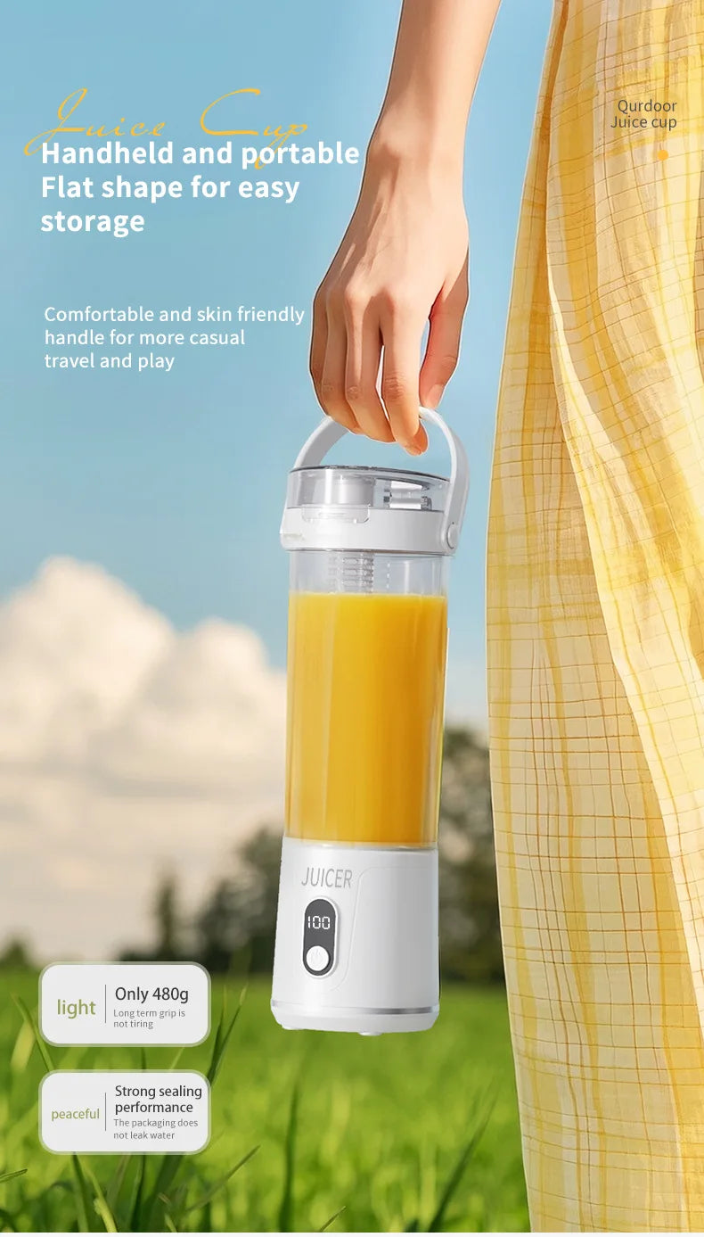 Portable Electric Juicer Small Household Rechargeable With Digital Display Vegetables Fruit Blender Juice Cup For Juicing