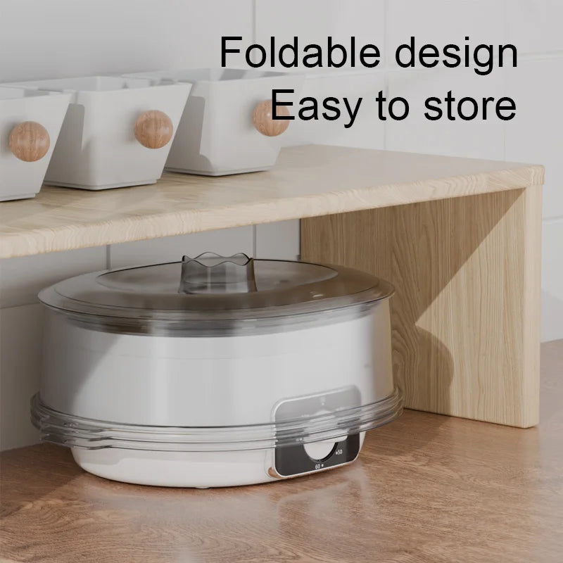 1 pc white electric steamer with detachable and freely combinable 13L large capacity timer, suitable for home kitchen cooking