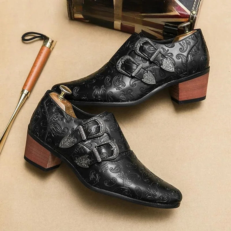 Men's Dress Shoes Fashion Belt Buckle Design Shoes Retro Carved Brogues Shoes Classic Business Formal Shoe Luxury Wedding Shoe