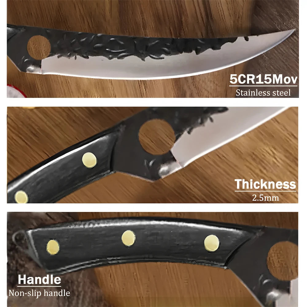Forged Boning Knife Handmade Kitchen Knives Cleaver Butcher Knife Cooking Knife Fish Fruit Utility Cooking Tools Kitchen Stuff