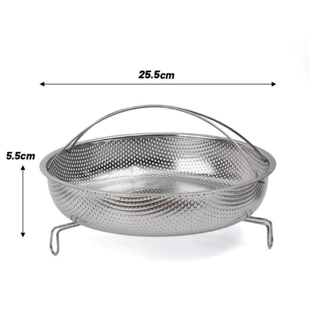Stainless Steel Steamer Foldable Steam Cooking Utensil Steaming Tray with Handle Steaming Grid Cookware