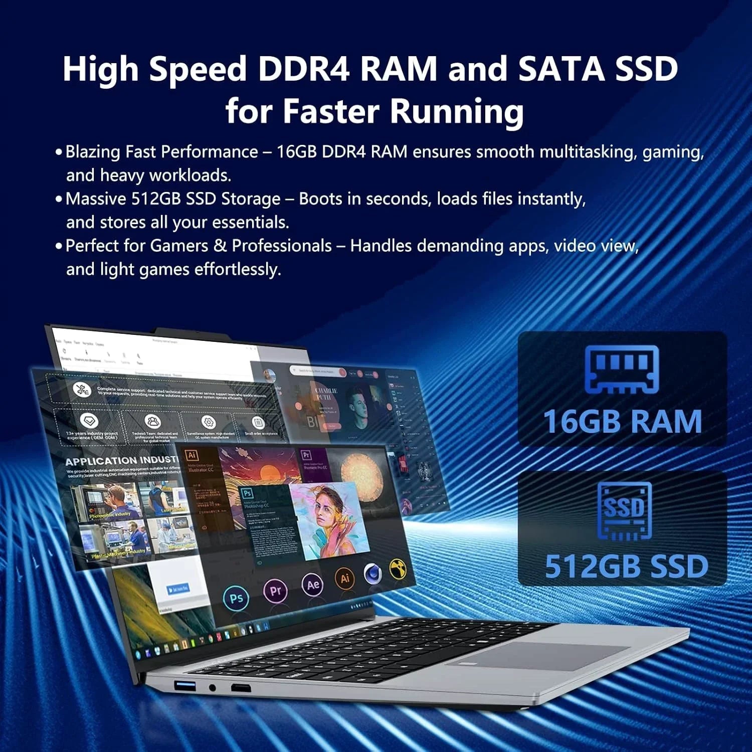 LENO 15.6" 4K Ultra Thin Laptop, Intel Core i9-9900, Windows 11, 16GB RAM 1TB SSD, Portable Business & Gaming Notebook Computer