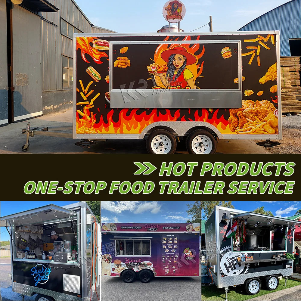 Catering Concession Food Trailers Fully Equipped Foodtruck Fast Food Cart Mobile Kitchen Food Truck Mobile Restaurant