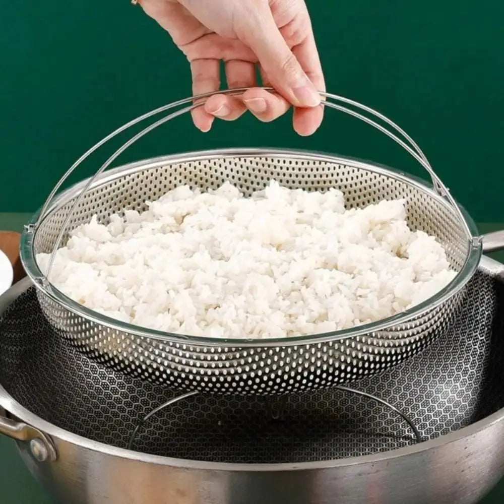 Stainless Steel Steamer Foldable Steam Cooking Utensil Steaming Tray with Handle Steaming Grid Cookware